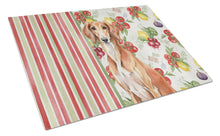 Load image into Gallery viewer, Red Saluki Vegetables Glass Cutting Board