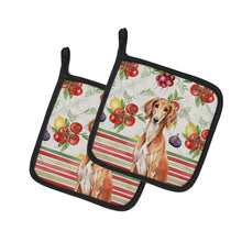 Load image into Gallery viewer, Red Saluki Vegetables Pair of Pot Holders