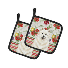 Load image into Gallery viewer, Cream Samoyed Vegetables Pair of Pot Holders
