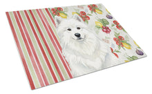 Load image into Gallery viewer, White Samoyed Vegetables Glass Cutting Board