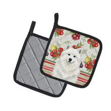 Load image into Gallery viewer, White Samoyed Vegetables Pair of Pot Holders