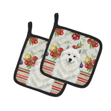 Load image into Gallery viewer, White Samoyed Vegetables Pair of Pot Holders