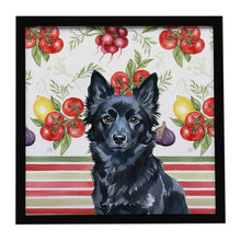 Load image into Gallery viewer, Schipperke Vegetables Framed Metal Print