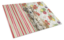 Load image into Gallery viewer, Brindle Scottish Deerhound Vegetables Glass Cutting Board