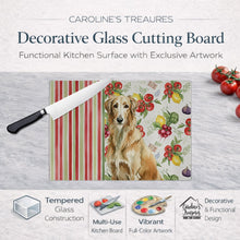 Load image into Gallery viewer, Wheaten Scottish Deerhound Vegetables Glass Cutting Board