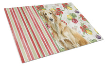 Load image into Gallery viewer, Wheaten Scottish Deerhound Vegetables Glass Cutting Board