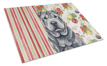 Load image into Gallery viewer, Black Shar Pei Vegetables Glass Cutting Board