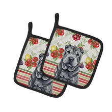 Load image into Gallery viewer, Black Shar Pei Vegetables Pair of Pot Holders