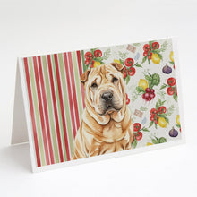 Load image into Gallery viewer, Red Shar Pei Vegetables Greeting Cards Pack of 8