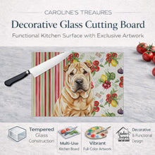 Load image into Gallery viewer, Red Shar Pei Vegetables Glass Cutting Board