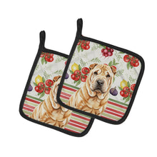 Load image into Gallery viewer, Red Shar Pei Vegetables Pair of Pot Holders