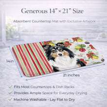 Load image into Gallery viewer, Tricolor Sheltie Vegetables Dish Drying Mat
