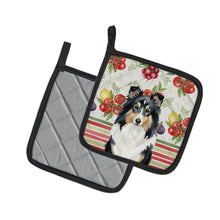 Load image into Gallery viewer, Tricolor Sheltie Vegetables Pair of Pot Holders