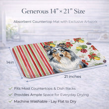 Load image into Gallery viewer, Blue Merle Sheltie Vegetables Dish Drying Mat
