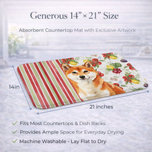 Load image into Gallery viewer, Red Shiba Inu Vegetables Dish Drying Mat