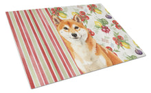 Load image into Gallery viewer, Red Shiba Inu Vegetables Glass Cutting Board