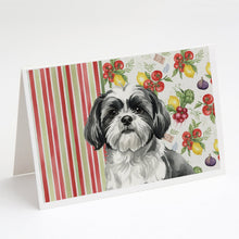 Load image into Gallery viewer, Black and White Shih Tzu Vegetables Greeting Cards Pack of 8