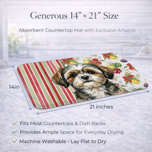 Load image into Gallery viewer, Brindle Shih Tzu Vegetables Dish Drying Mat