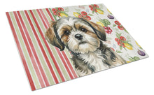 Load image into Gallery viewer, Brindle Shih Tzu Vegetables Glass Cutting Board
