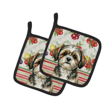Load image into Gallery viewer, Brindle Shih Tzu Vegetables Pair of Pot Holders