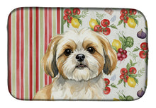Load image into Gallery viewer, Gold and White Shih Tzu Vegetables Dish Drying Mat