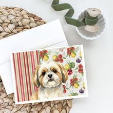 Load image into Gallery viewer, Gold and White Shih Tzu Vegetables Greeting Cards Pack of 8