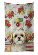 Load image into Gallery viewer, Gold and White Shih Tzu Vegetables Kitchen Towel