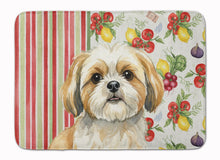 Load image into Gallery viewer, Gold and White Shih Tzu Vegetables Memory Foam Kitchen Mat