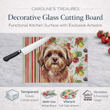 Load image into Gallery viewer, Liver Shih Tzu Vegetables Glass Cutting Board