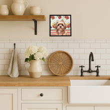 Load image into Gallery viewer, Liver Shih Tzu Vegetables Framed Metal Print