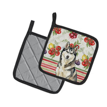Load image into Gallery viewer, Agouti Siberian Husky Vegetables Pair of Pot Holders