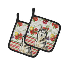 Load image into Gallery viewer, Agouti Siberian Husky Vegetables Pair of Pot Holders