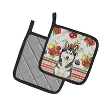 Load image into Gallery viewer, Siberian Husky Vegetables Pair of Pot Holders