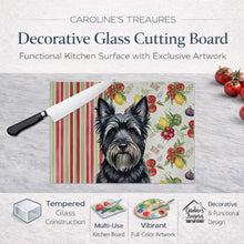Load image into Gallery viewer, Black Skye Terrier Vegetables Glass Cutting Board