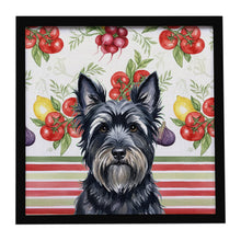 Load image into Gallery viewer, Black Skye Terrier Vegetables Framed Metal Print