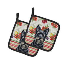 Load image into Gallery viewer, Black Skye Terrier Vegetables Pair of Pot Holders
