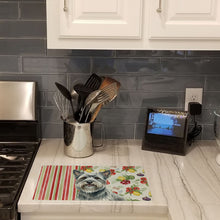 Load image into Gallery viewer, Gray Skye Terrier Vegetables Glass Cutting Board