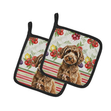 Load image into Gallery viewer, Spanish Water Dog Vegetables Pair of Pot Holders