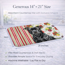 Load image into Gallery viewer, Black Staffordshire Bull Terrier Vegetables Dish Drying Mat