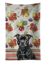 Load image into Gallery viewer, Black Staffordshire Bull Terrier Vegetables Kitchen Towel