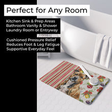 Load image into Gallery viewer, Brindle Staffordshire Bull Terrier Vegetables Memory Foam Kitchen Mat