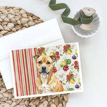 Load image into Gallery viewer, Fawn Staffordshire Bull Terrier Vegetables Greeting Cards Pack of 8