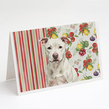 Load image into Gallery viewer, White Staffordshire Bull Terrier Vegetables Greeting Cards Pack of 8