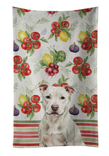 Load image into Gallery viewer, White Staffordshire Bull Terrier Vegetables Kitchen Towel