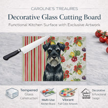 Load image into Gallery viewer, Standard Schnauzer Vegetables Glass Cutting Board