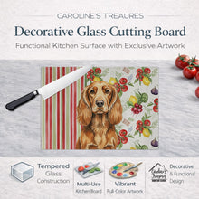 Load image into Gallery viewer, Sussex Spaniel Vegetables Glass Cutting Board