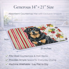 Load image into Gallery viewer, Black and Tan Tibetan Mastiff Vegetables Dish Drying Mat
