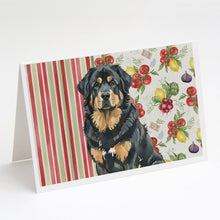 Load image into Gallery viewer, Black and Tan Tibetan Mastiff Vegetables Greeting Cards Pack of 8
