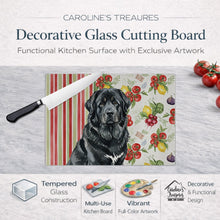 Load image into Gallery viewer, Black Tibetan Mastiff Vegetables Glass Cutting Board