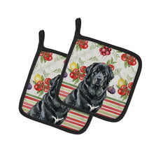 Load image into Gallery viewer, Black Tibetan Mastiff Vegetables Pair of Pot Holders